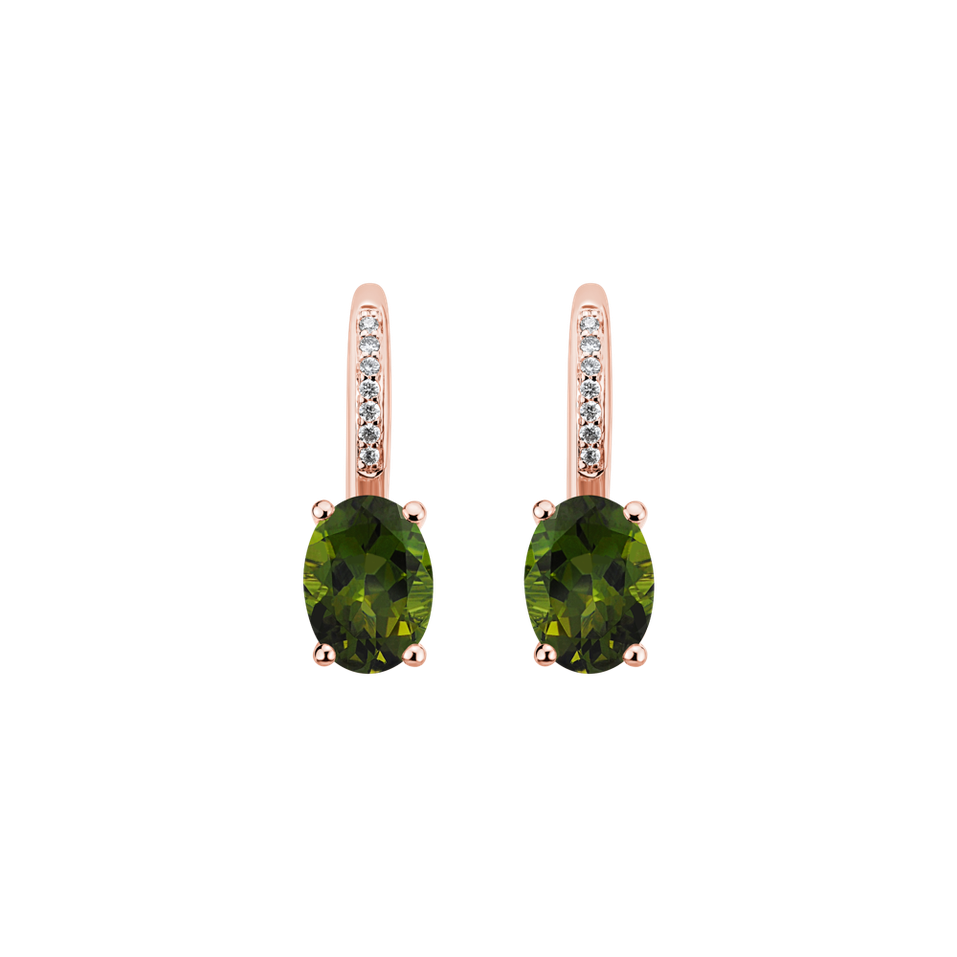 Diamond earrings with Tourmaline Lucrezia