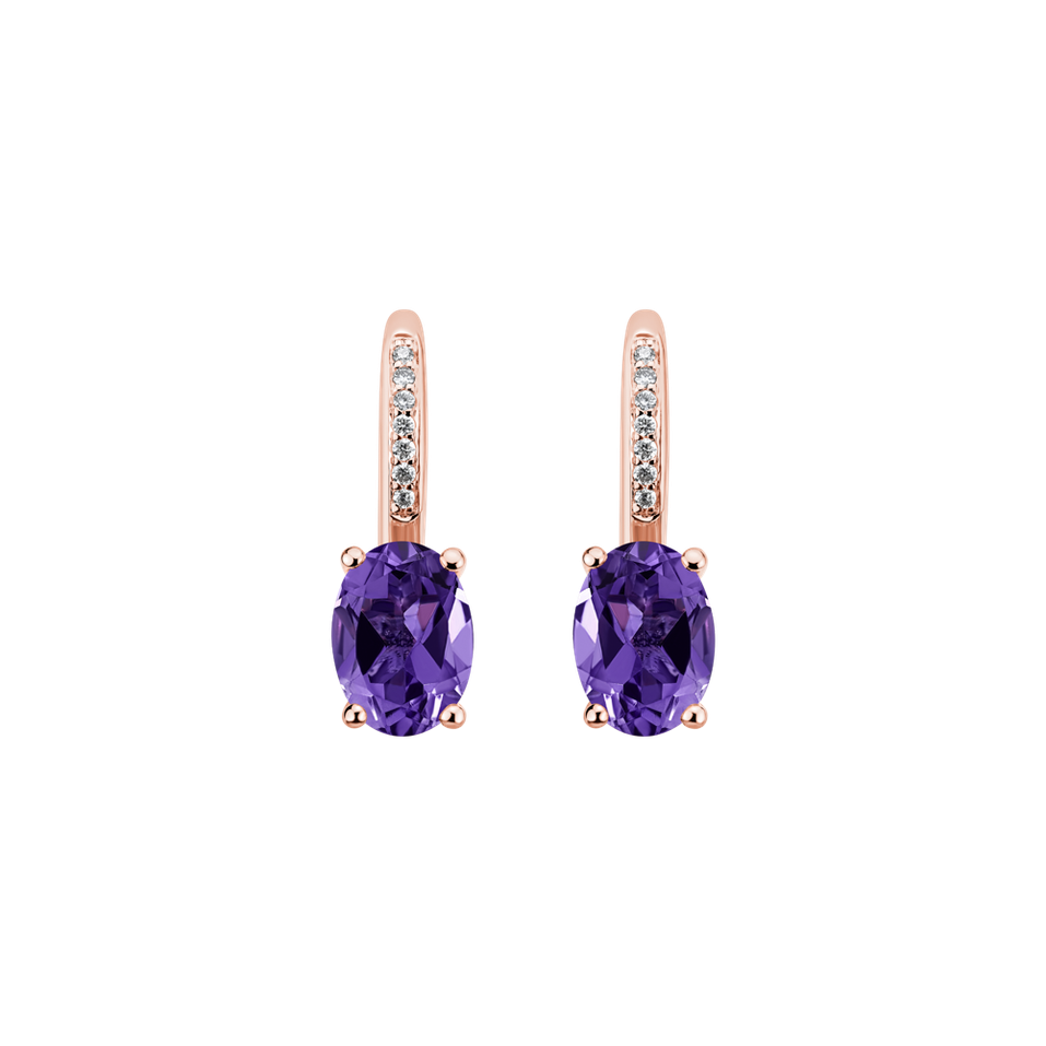 Diamond earrings with Amethyst Lucrezia