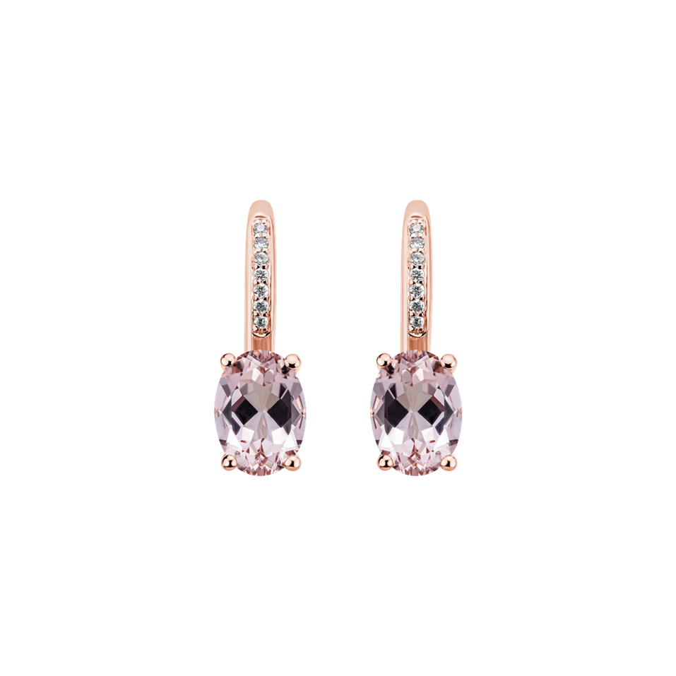 Diamond earrings with Morganite Lucrezia