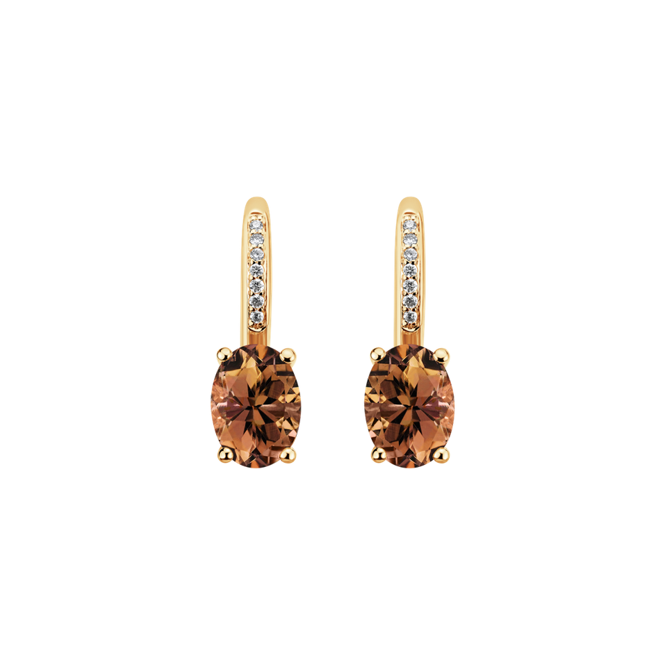 Diamond earrings with Tourmaline Lucrezia