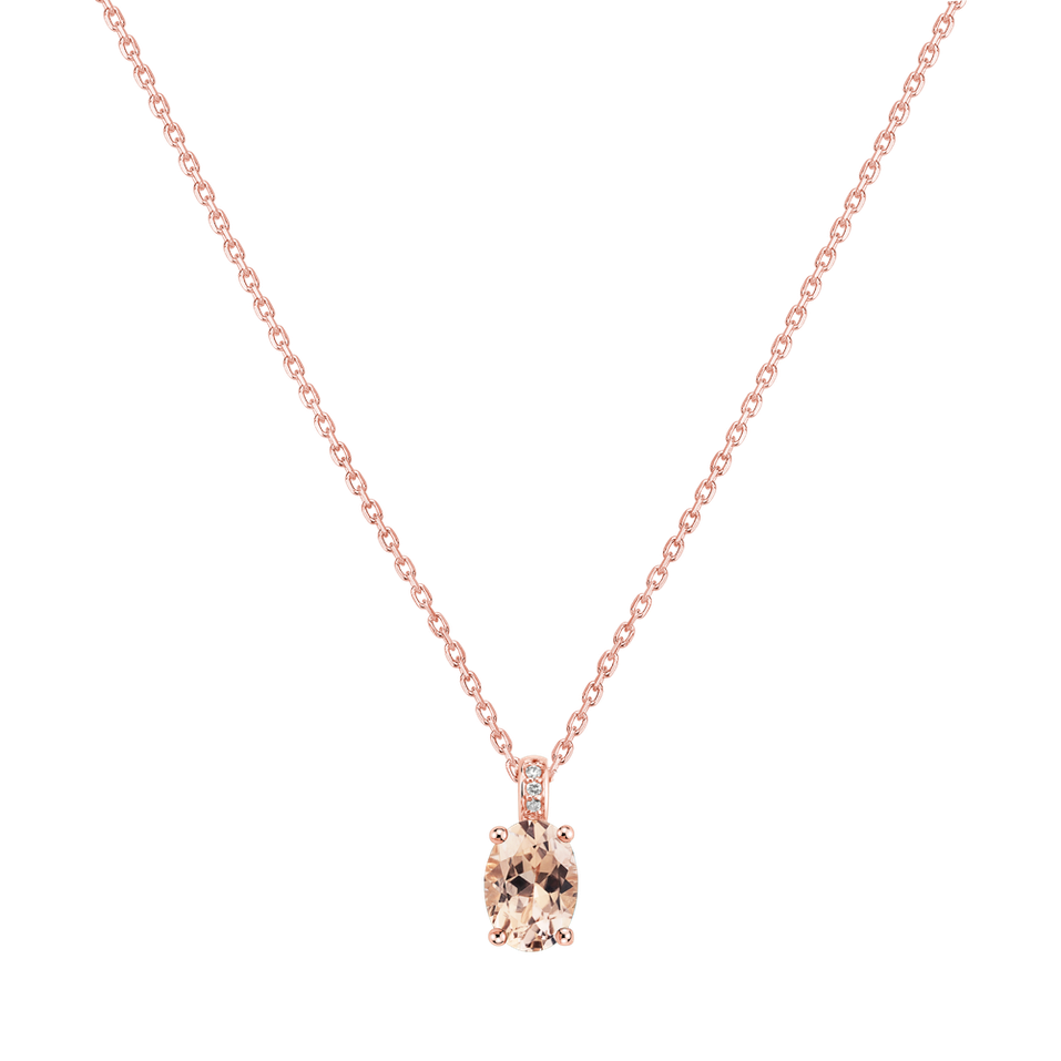 Diamond necklace with Morganite Euphemia