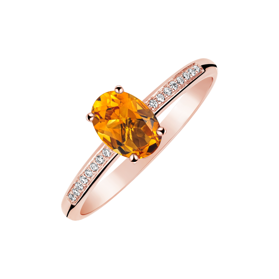 Diamond ring with Citrine Pauliene