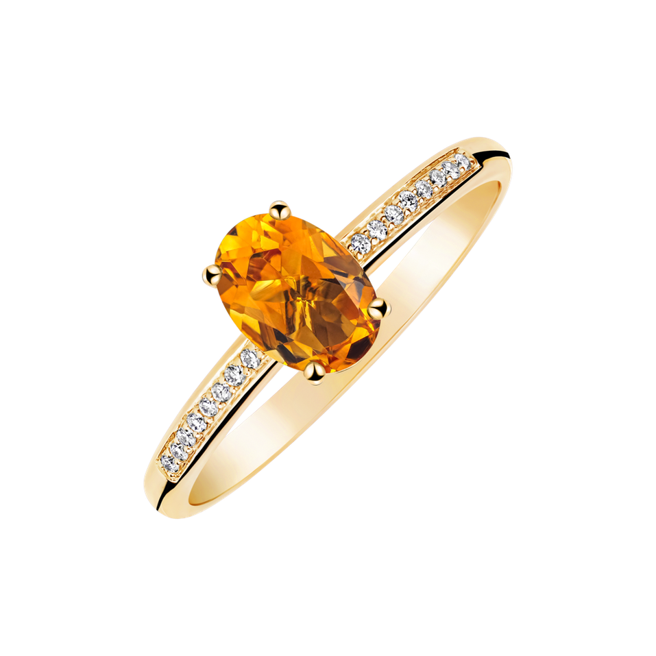 Diamond ring with Citrine Pauliene