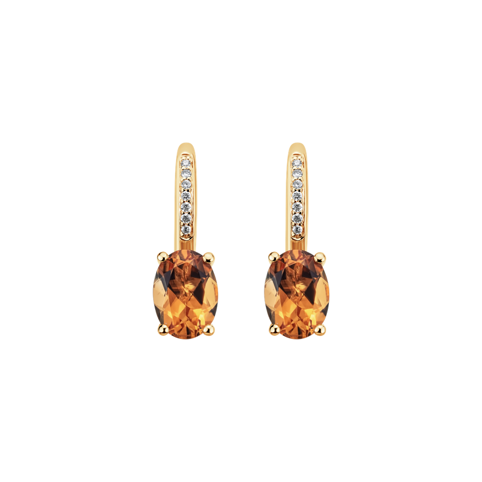 Diamond earrings with Citrine Lucrezia