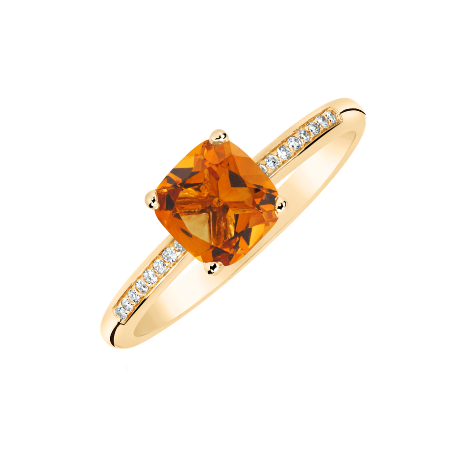 Diamond ring with Citrine Melody Harmony