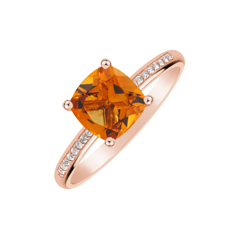 Diamond ring with Citrine Melody Harmony