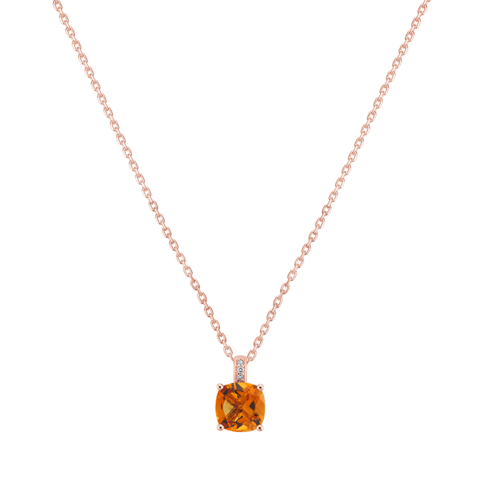 Diamond necklace with Citrine Linnea