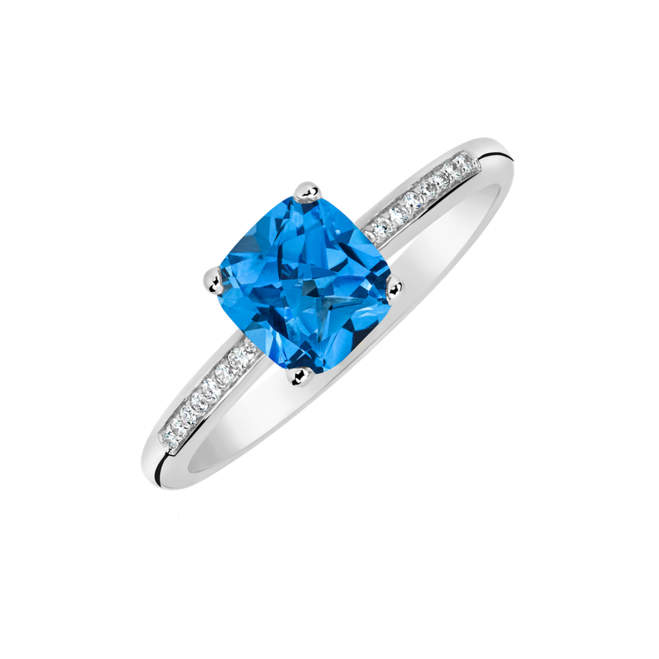 Diamond ring with Topaz Melody Harmony