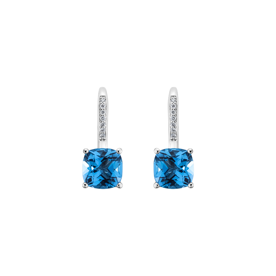 Diamond earrings with Topaz Calliope