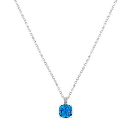 Diamond necklace with Topaz Linnea