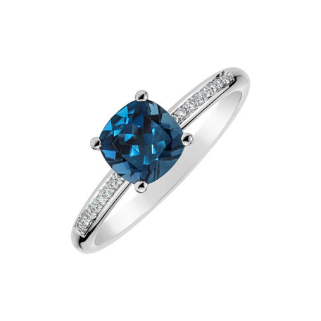 Diamond ring with Topaz Melody Harmony