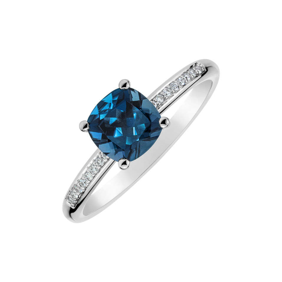 Diamond ring with Topaz Melody Harmony