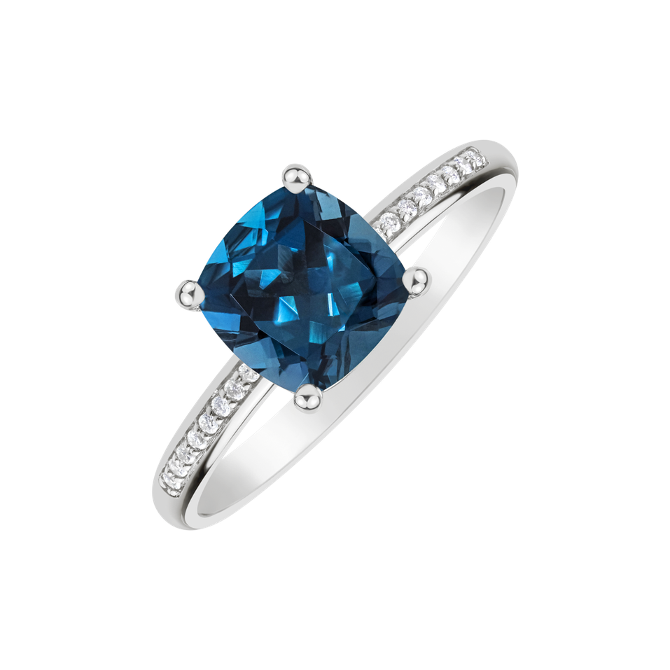 Diamond ring with Topaz Melody Harmony