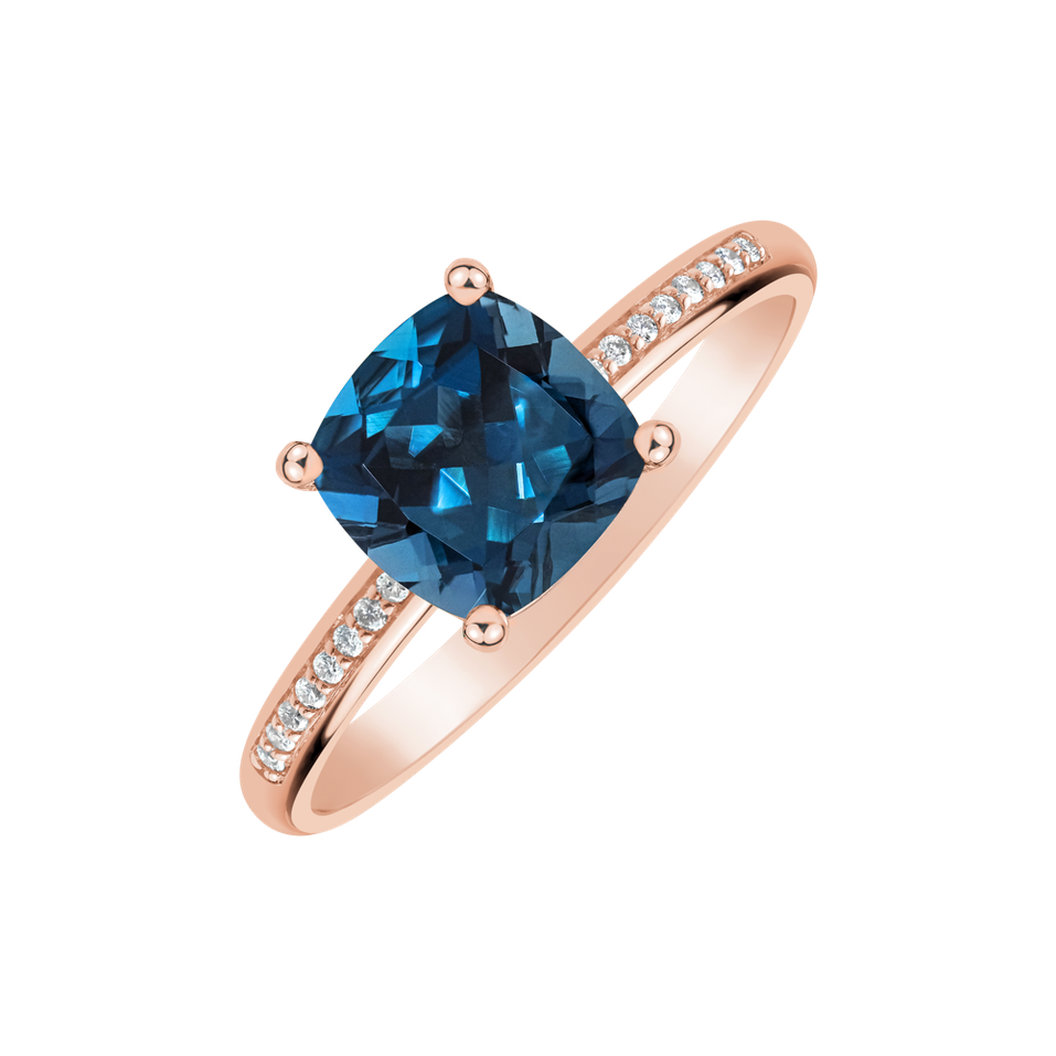 Diamond ring with Topaz Melody Harmony