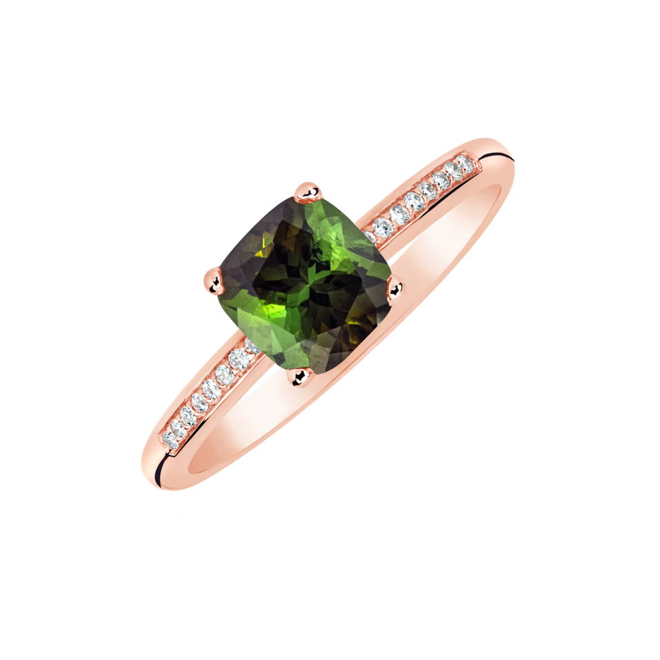 Diamond ring with Tourmaline Melody Harmony