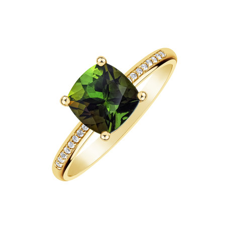 Diamond ring with Tourmaline Melody Harmony