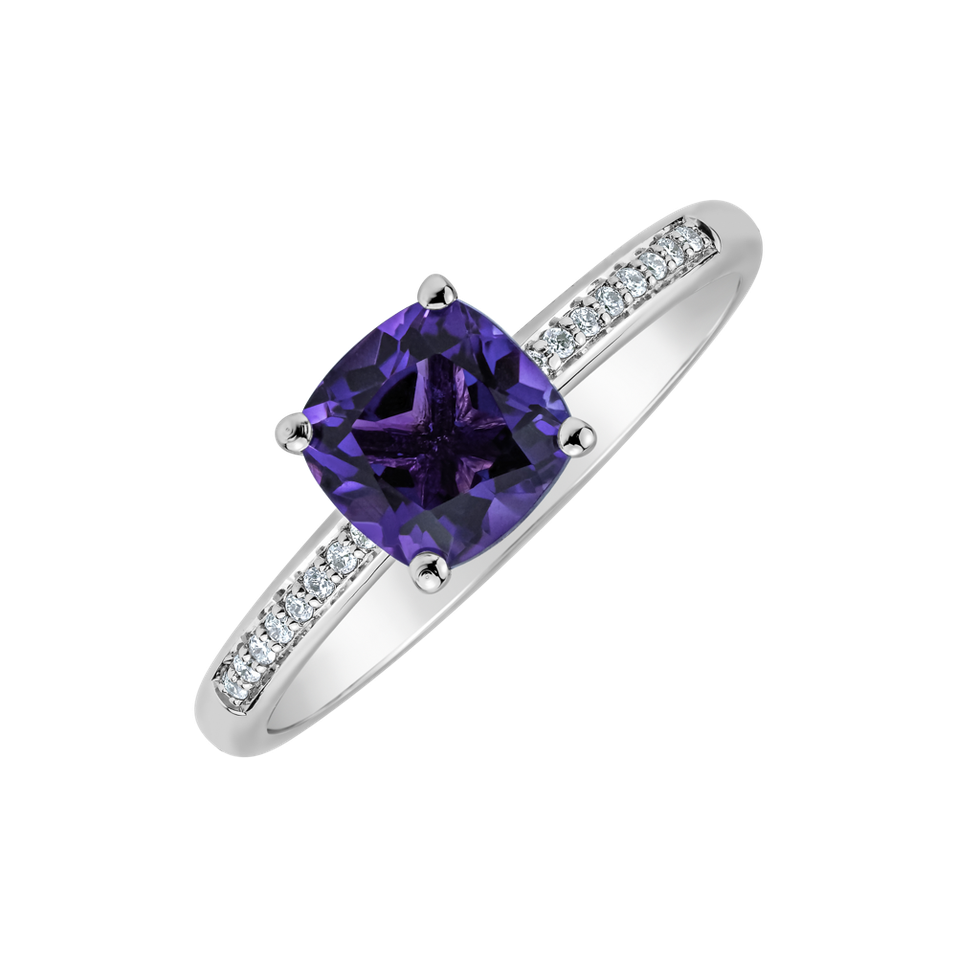 Diamond ring with Amethyst Melody Harmony