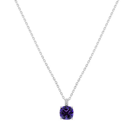 Diamond necklace with Amethyst Linnea