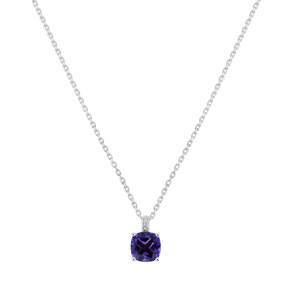 Diamond necklace with Amethyst Linnea