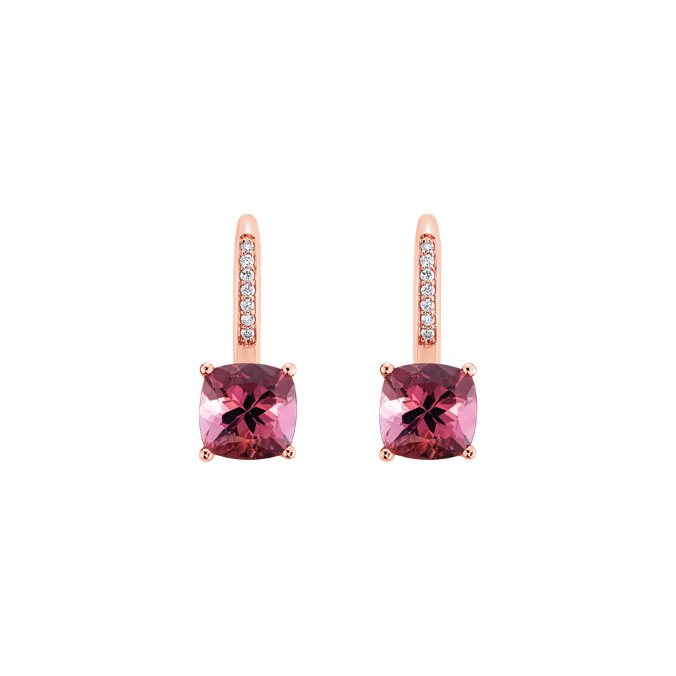 Diamond earrings with Tourmaline Calliope