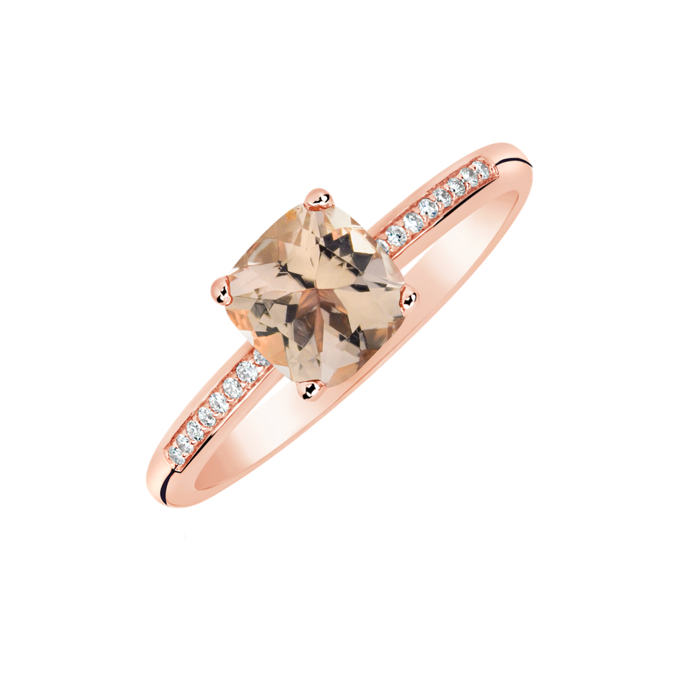 Diamond ring with Morganite Melody Harmony