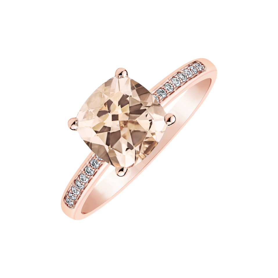 Diamond ring with Morganite Melody Harmony