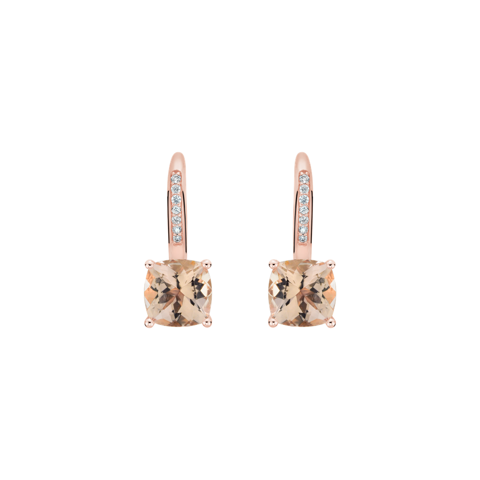 Diamond earrings with Morganite Calliope