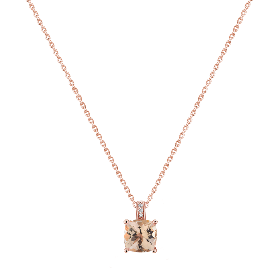 Diamond necklace with Morganite Linnea