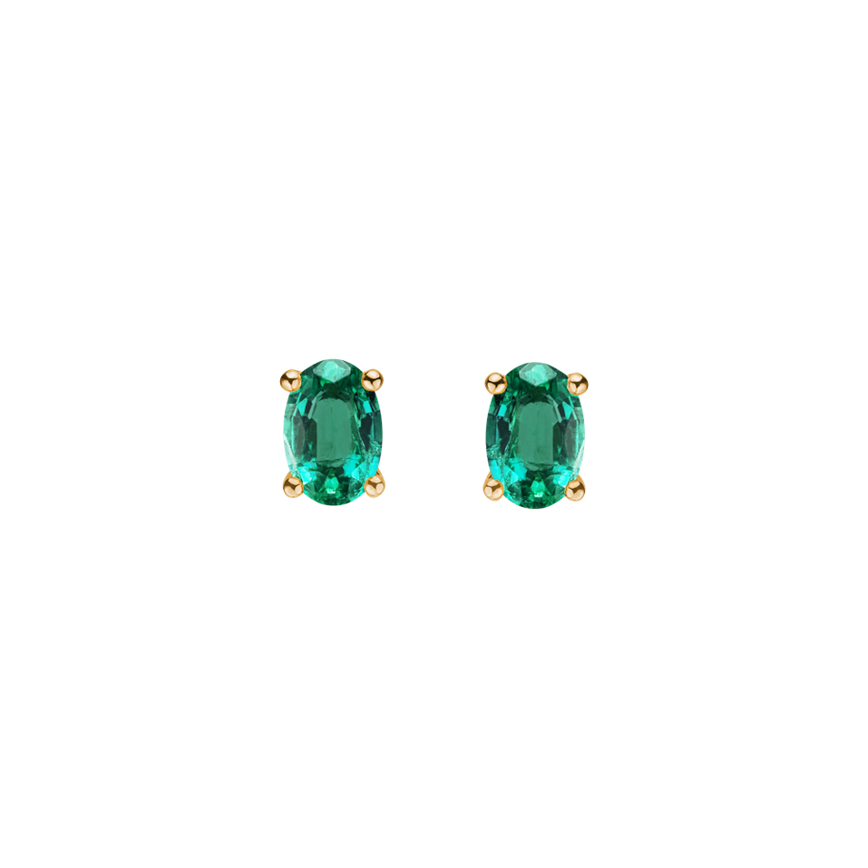 Earrings with Emerald Mystic Abyss