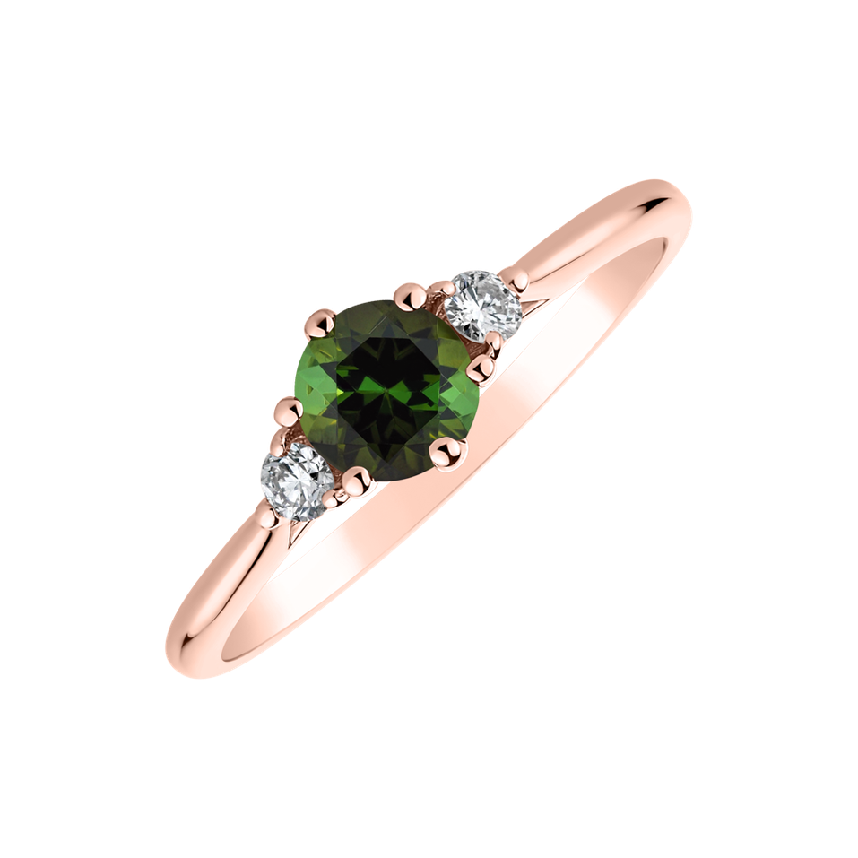 Diamond ring with Tourmaline Midnight Serenity