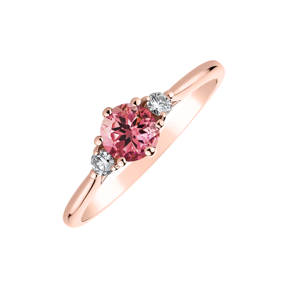 Diamond ring with Tourmaline Midnight Serenity