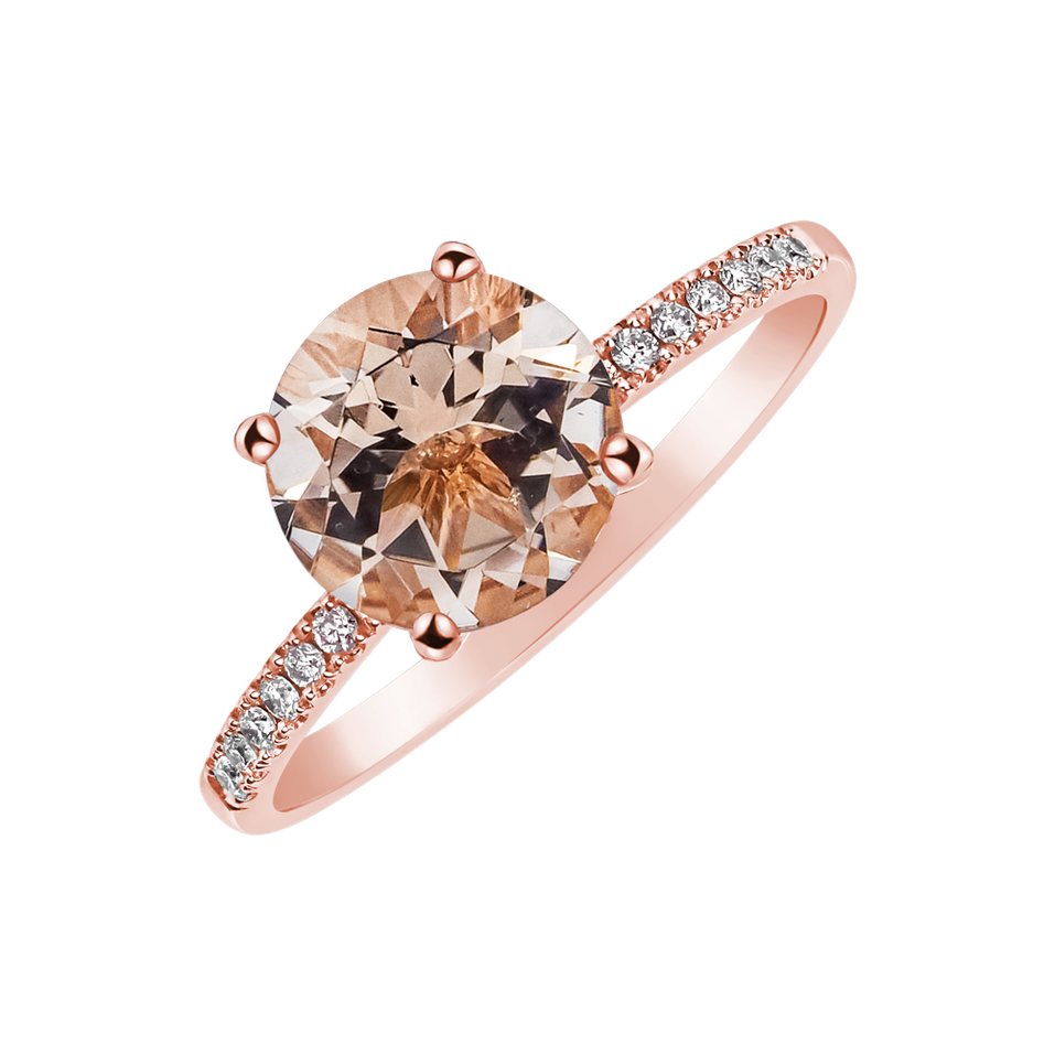 Diamond ring with Morganite Bethy