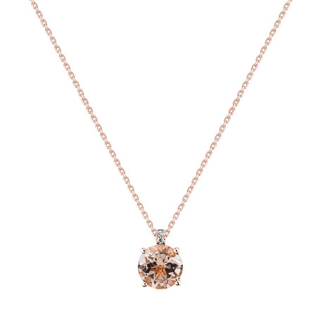 Diamond necklace with Morganite Bethy