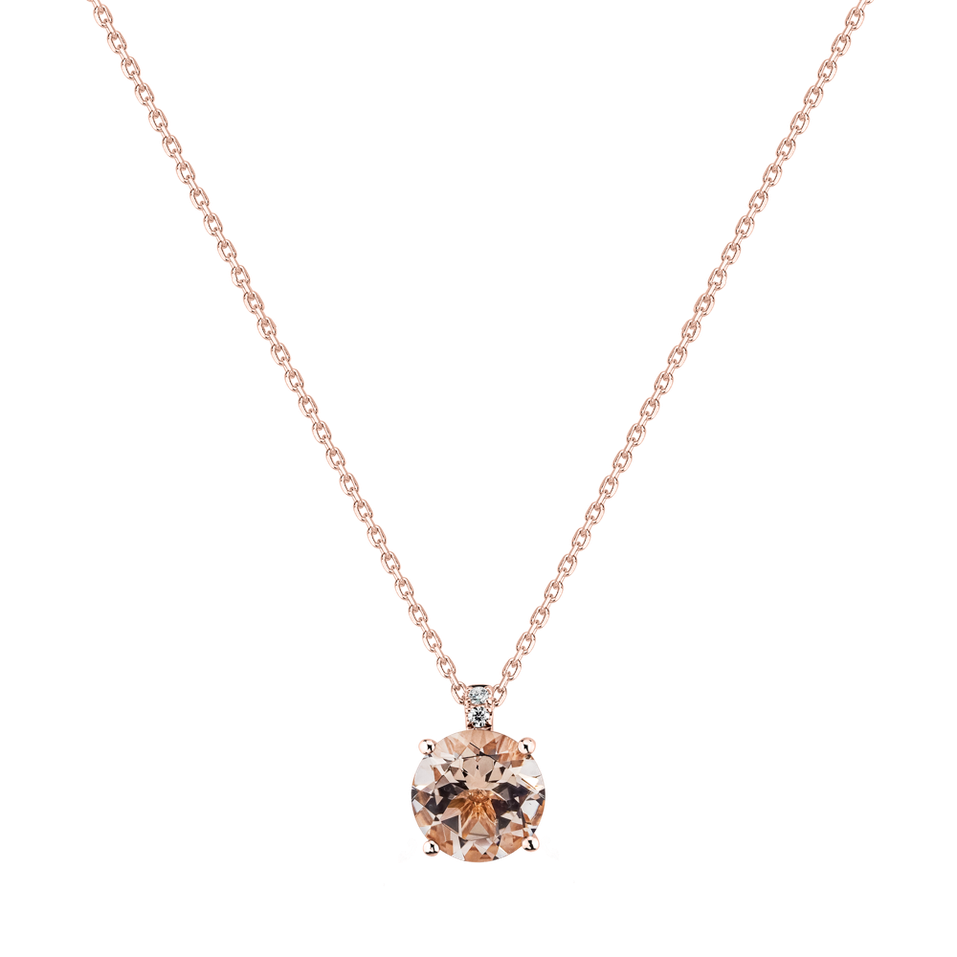 Diamond necklace with Morganite Bethy