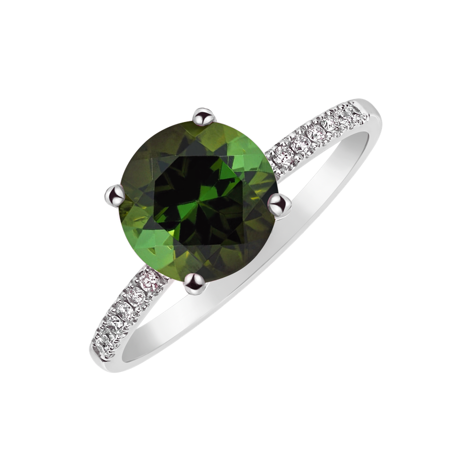 Diamond ring with Tourmaline Bethy