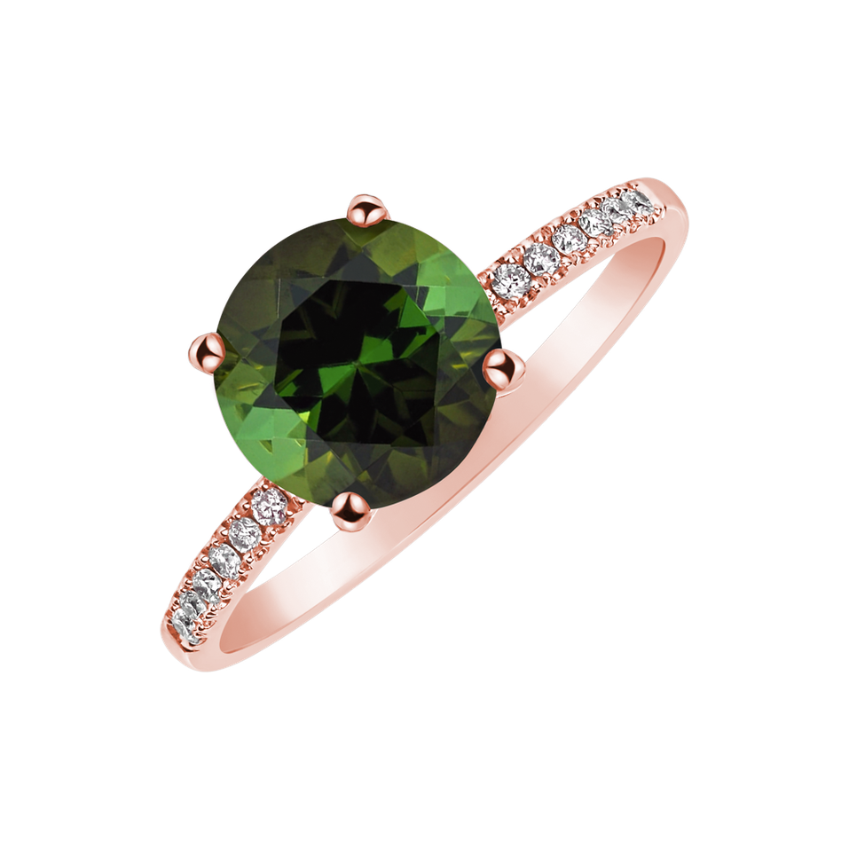 Diamond ring with Tourmaline Bethy