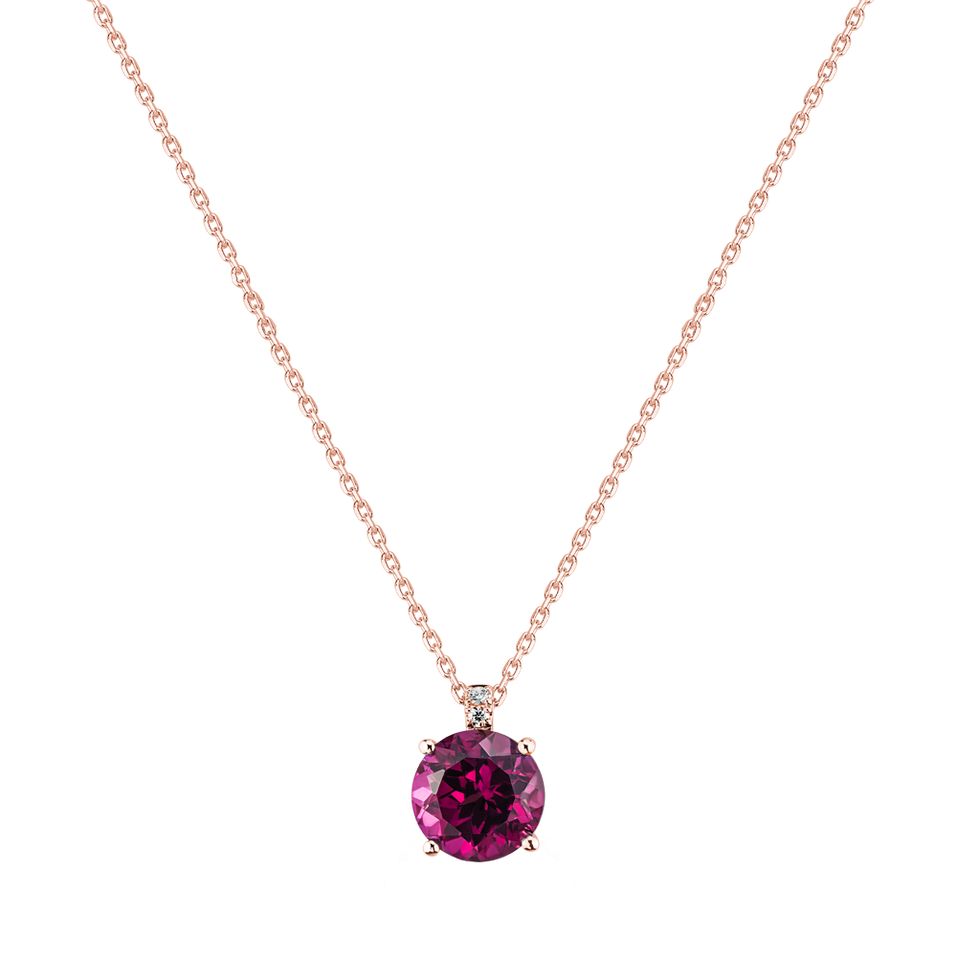 Diamond necklace with Rhodolite Bethy