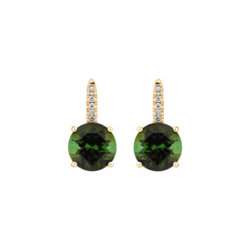 Diamond earrings with Tourmaline Bethy