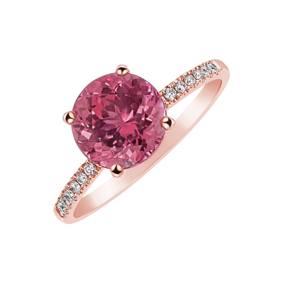 Diamond ring with Tourmaline Bethy