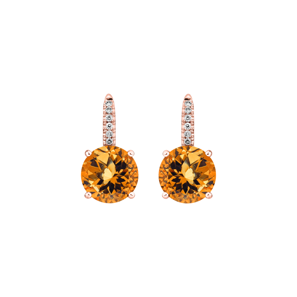 Diamond earrings with Citrine Bethy