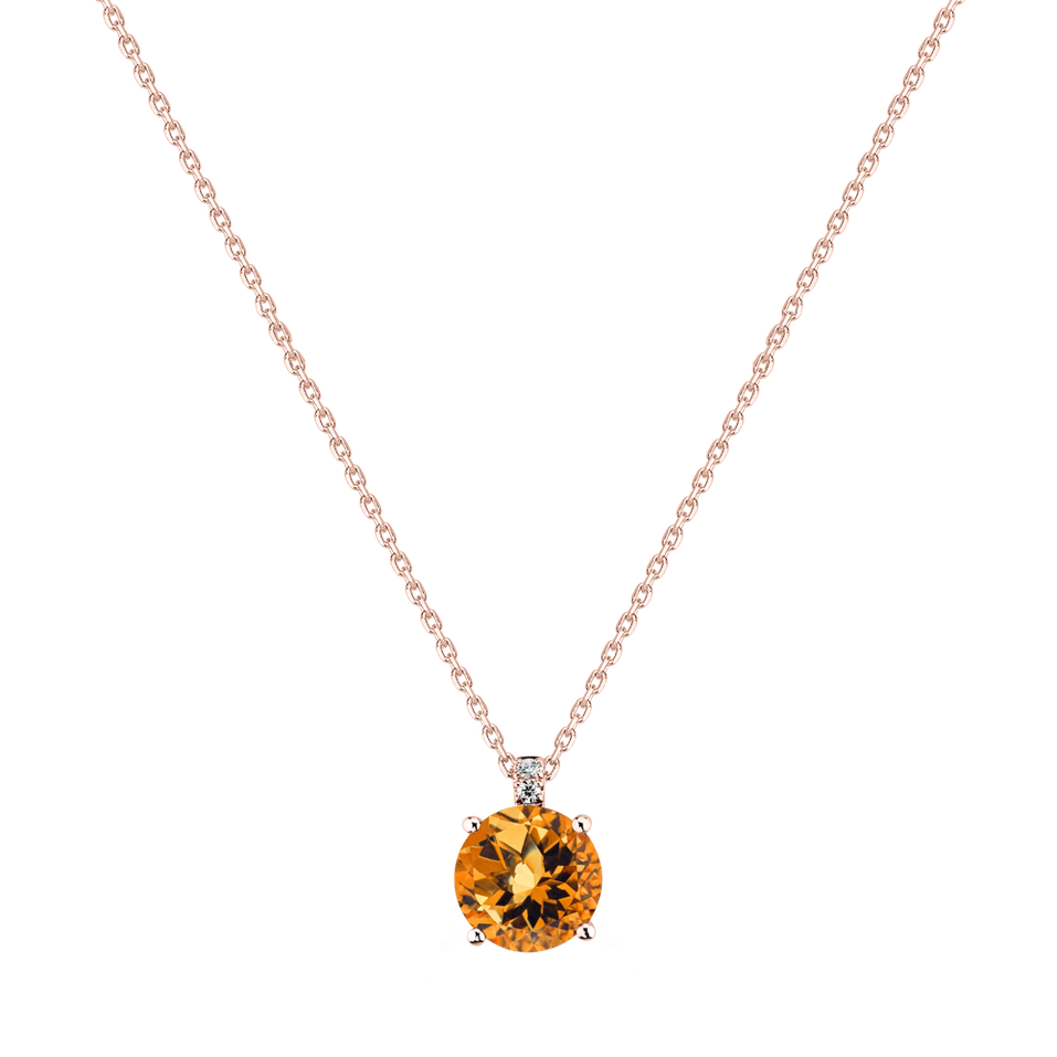 Diamond necklace with Citrine Bethy