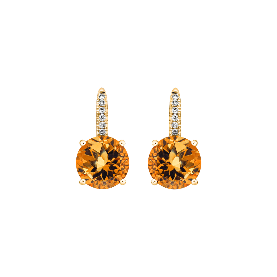 Diamond earrings with Citrine Bethy