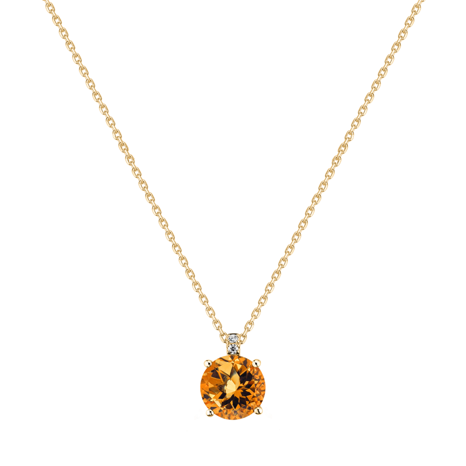 Diamond necklace with Citrine Bethy