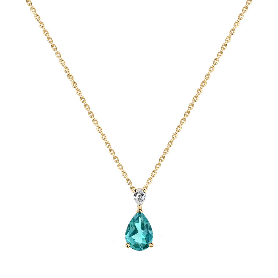 Diamond necklace with Apatite Whispers of Avalon