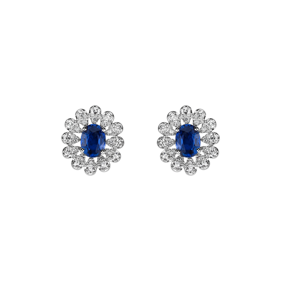 Diamond earrings with Sapphire Floral Treasure