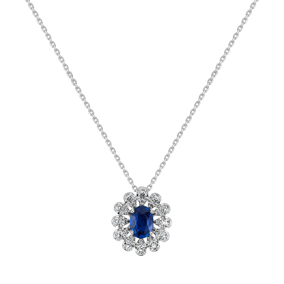 Diamond necklace with Sapphire Floral Treasure