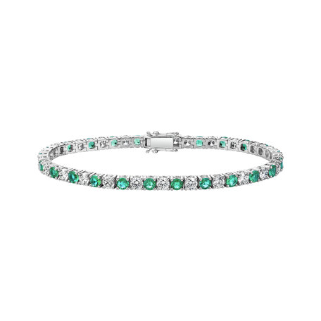 Diamond bracelet with Emerald Mystic Tide