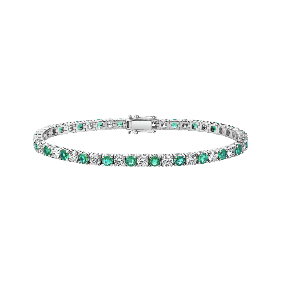 Diamond bracelet with Emerald Mystic Tide