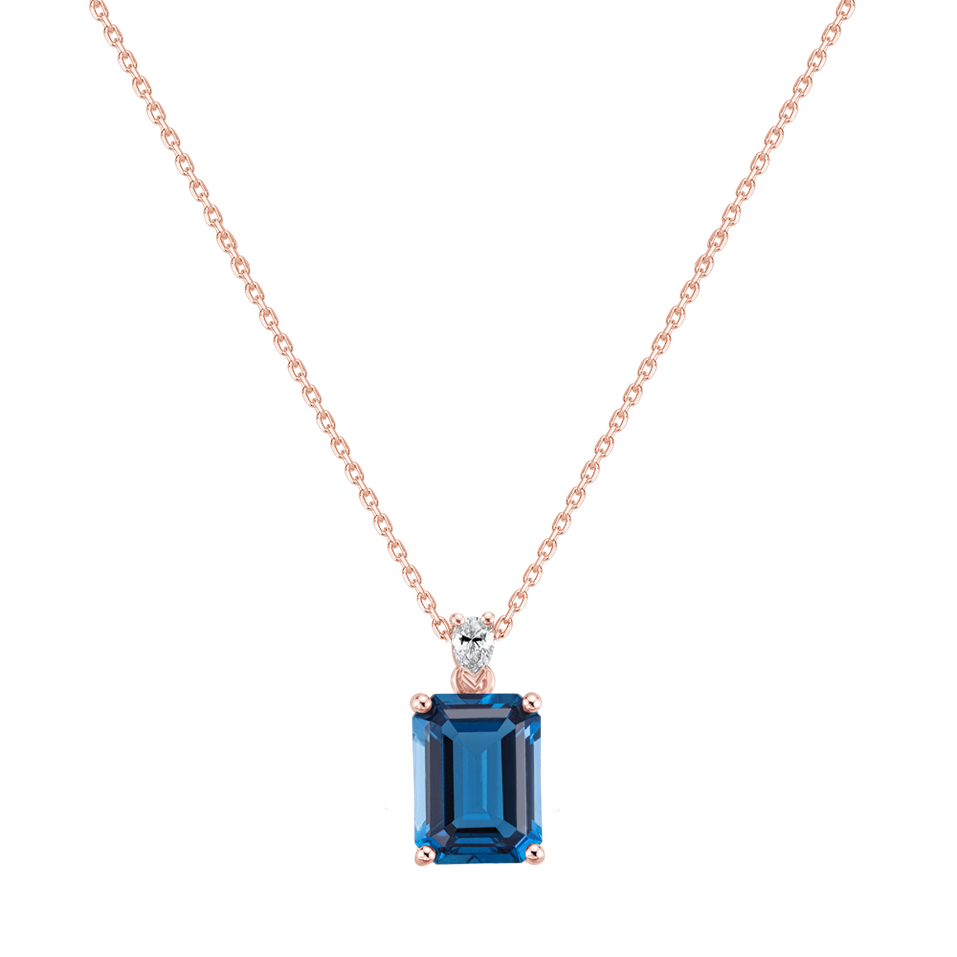 Diamond necklace with Topaz Navy Cordelia