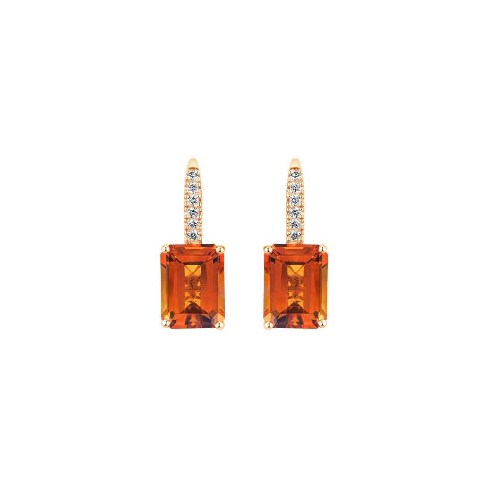 Diamond earrings with Citrine Carlotta